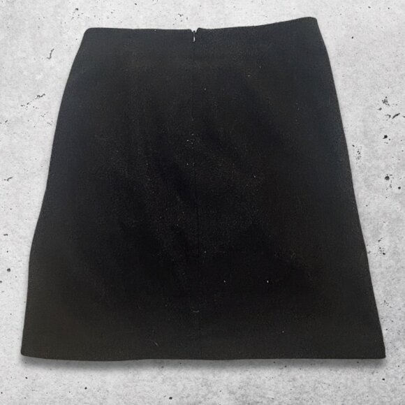 French Connection Skirt Wool Blend Fabric Straight Fit Back Zip Closure Black 6 - Picture 2 of 7